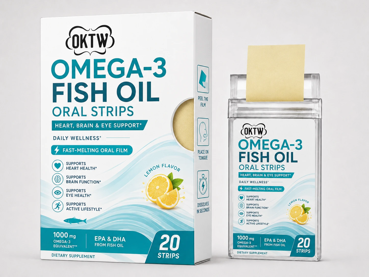 Omega-3 Oral Dissolving Strips packaging concept