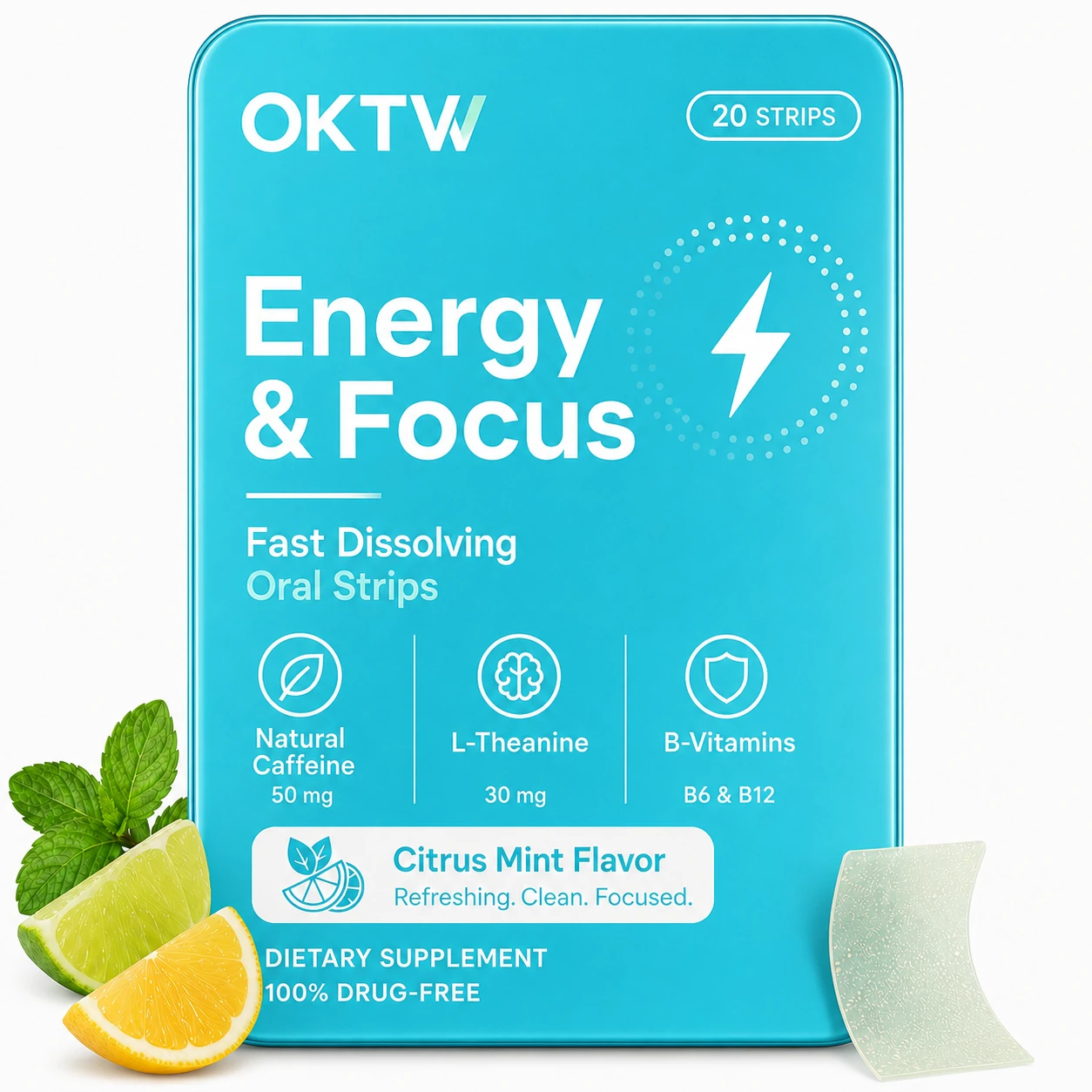 Energy Berry Oral Dissolving Strips dietary supplement oral dissolving strips packaging concept
