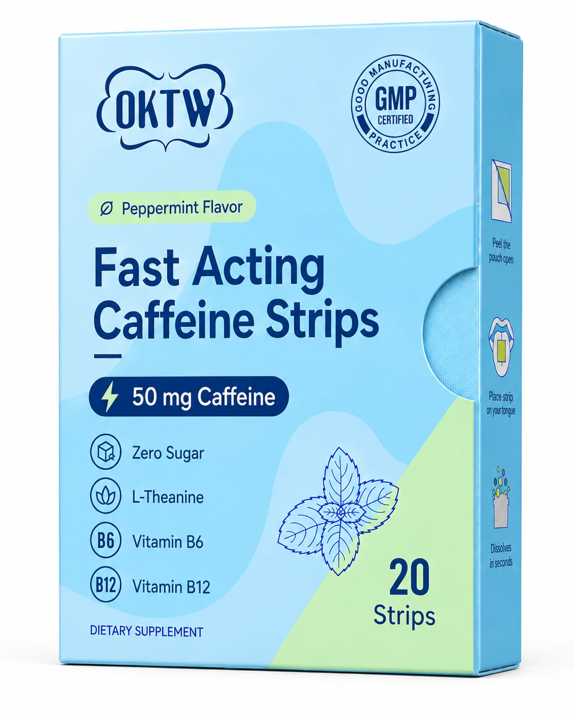Energy Citrus Oral Dissolving Strips dietary supplement oral dissolving strips packaging concept